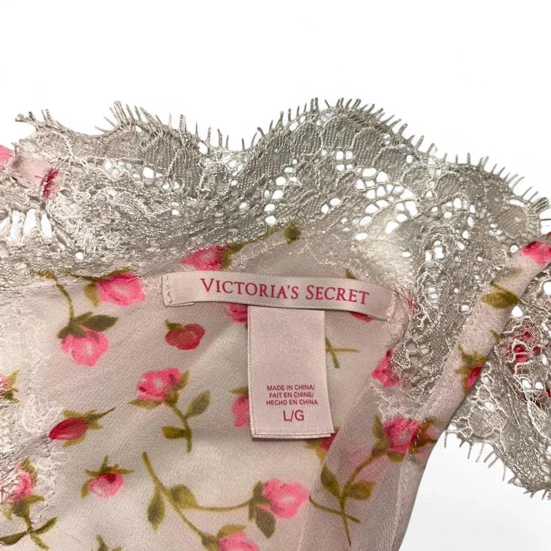 Victoria's Secret Y2K Fairycore rose print & lace cami