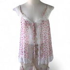 Victoria's Secret Y2K Fairycore rose print & lace cami