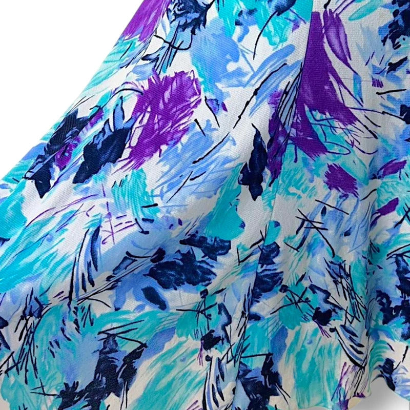 Y2K Whimsicore Abstract Watercolour Print Fit & Flare Mini Dress