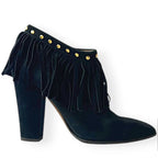 L'Autre Chose Studded Fringe Suede Ankle Boots