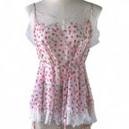 Victoria's Secret Y2K Fairycore rose print & lace cami