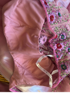 Yve London Y2K Vintage Pink Iridescent Floral Halter Fairy Princess Prom Dress