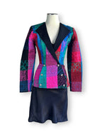 Vintage 1980s Roots of London Quilted Patchwork Blazer - Made in England XS