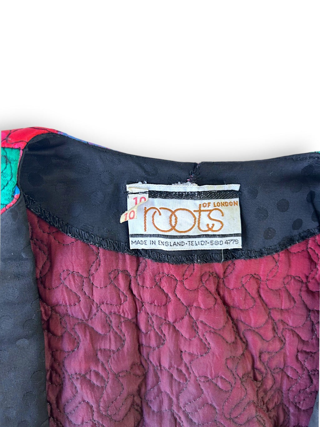 Vintage 1980s Roots of London Quilted Patchwork Blazer - Made in England XS
