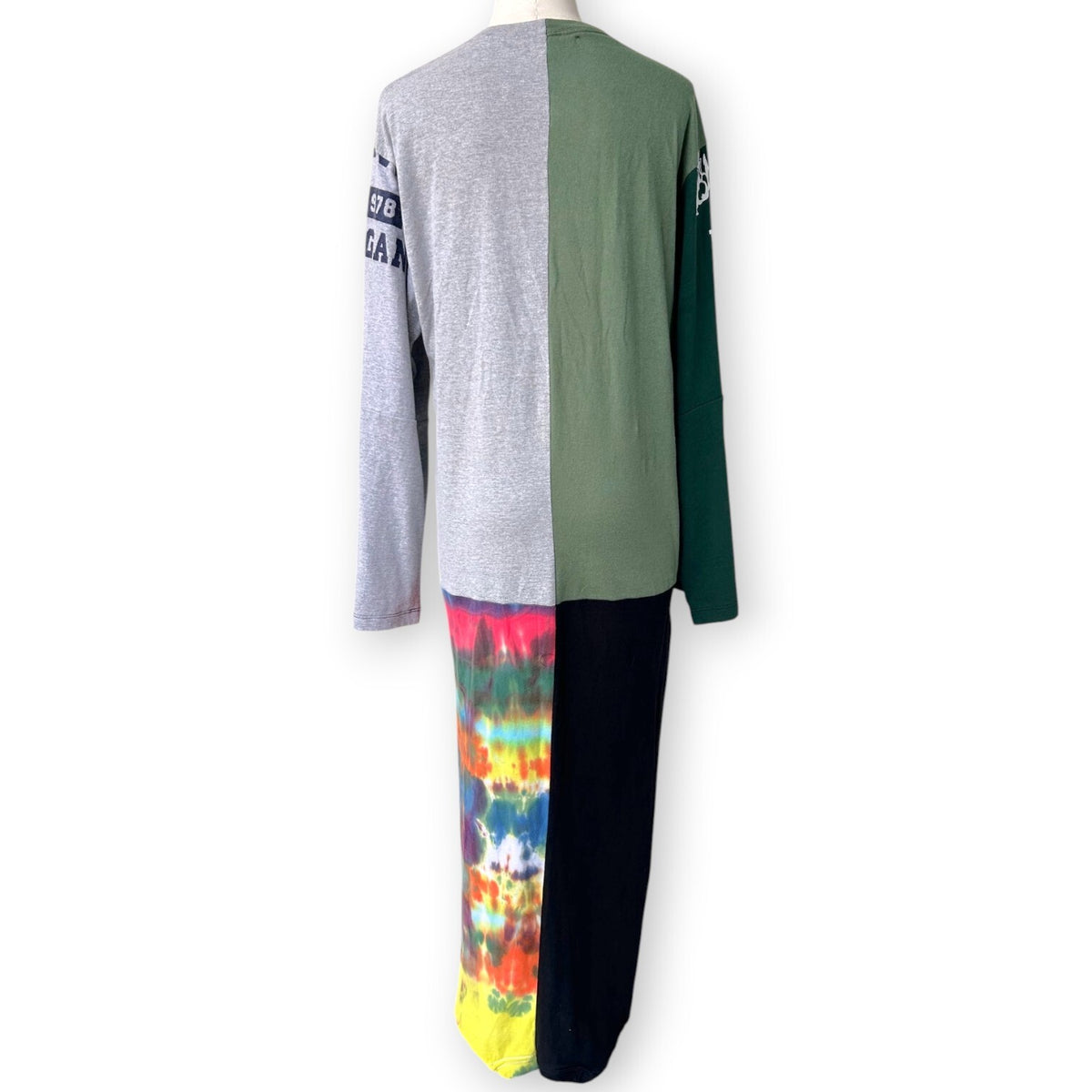Conner Ives Forever Reconstituted Patchwork Long Sleeve T-Shirt Dress