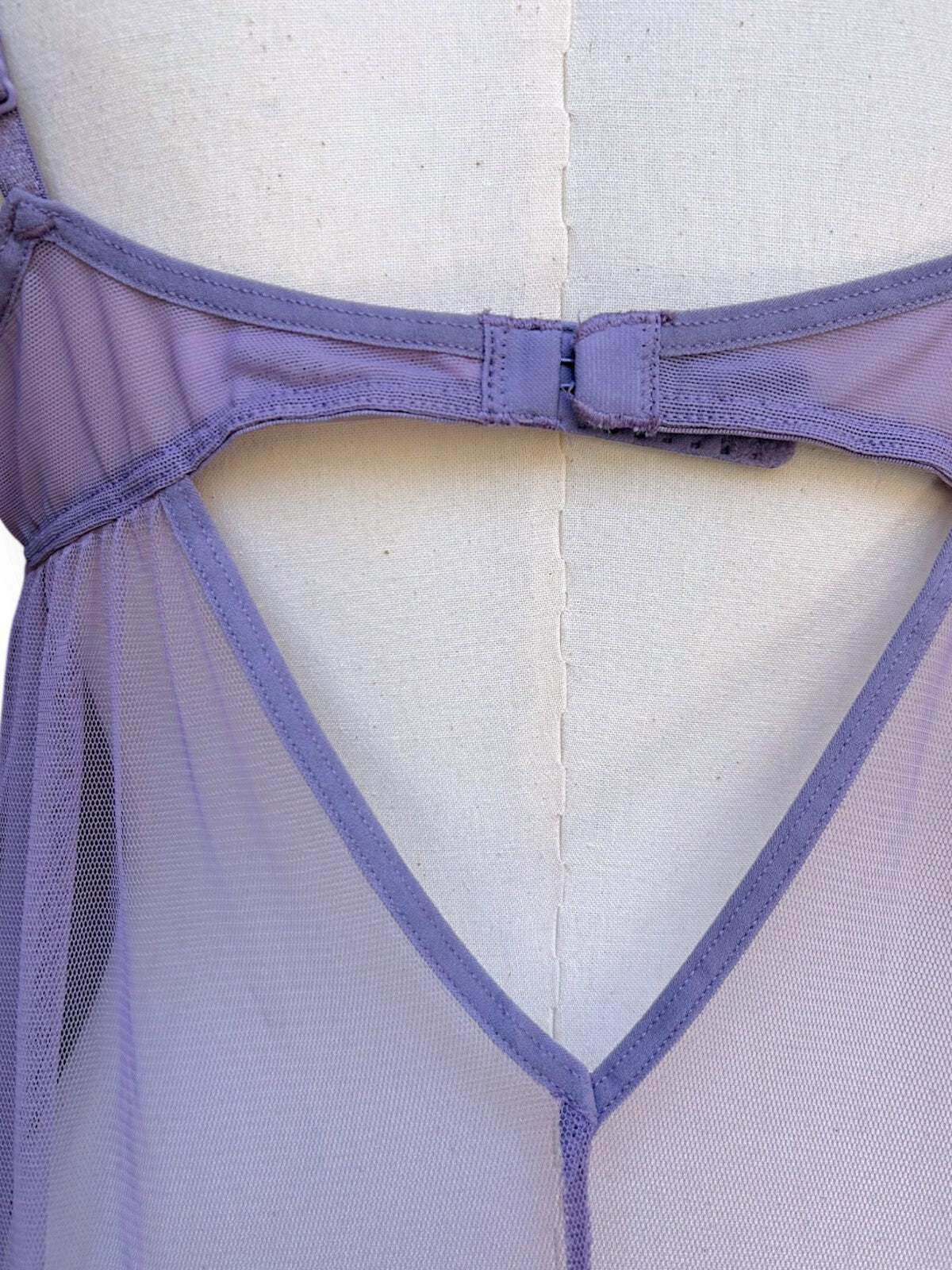 Vintage Y2K 2003 Victoria’s Secret Lavender Sheer Lace Babydoll Top M