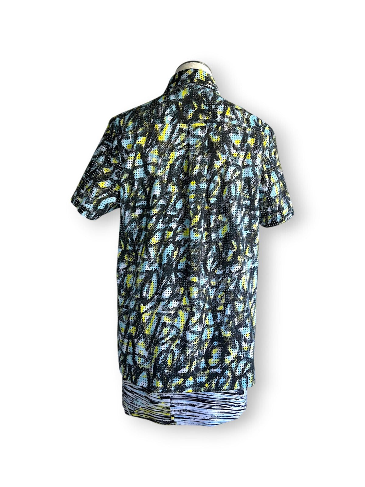 Kenzo Paris Illusion Two Piece Dress in Graphic Painterly Print Cotton Mesh