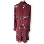 GANNI Montrose Print Mini Shift Dress Burgundy Scandinavian Designer