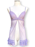Vintage Y2K 2003 Victoria’s Secret Lavender Sheer Lace Babydoll Top M