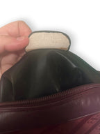 Vintage 1970s Balenciaga Archival Burgundy Monogram Crossbody Bag Leather