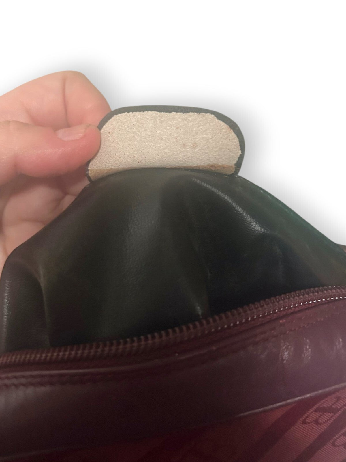 Vintage 1970s Balenciaga Archival Burgundy Monogram Crossbody Bag Leather