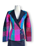 Vintage 1980s Roots of London Quilted Patchwork Blazer - Made in England XS