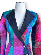 Vintage 1980s Roots of London Quilted Patchwork Blazer - Made in England XS