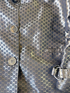 Vintage Y2K Liz Jordan Polka Dot Satin Trench Jacket Belted Black XL