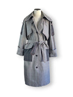 Nicola Finetti Heritage Check Trench Coat Raincoat NWT Designer Sample Size 8
