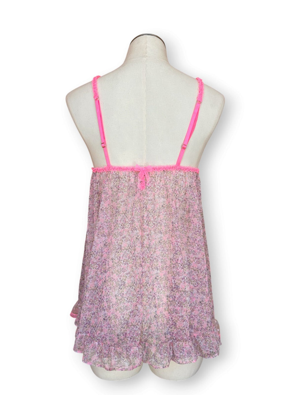 Victoria’s Secret y2k coquette Floral Mesh Babydoll Lingerie Slip Chemise