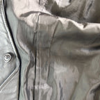 Y2K Black Genuine Leather Tailored Blazer Jacket Office Siren Minimalist Size 8
