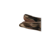Vintage Y2K Diesel Brown Leather Peep Toe Heels Bronze Trim