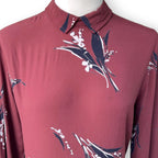 GANNI Montrose Print Mini Shift Dress Burgundy Scandinavian Designer