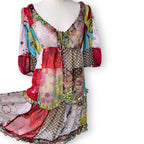 Vintage Miss Sixty Italy patchwork print bohemian dress