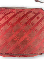 Vintage 1970s Balenciaga Archival Burgundy Monogram Crossbody Bag Leather