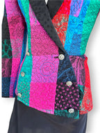 Vintage 1980s Roots of London Quilted Patchwork Blazer - Made in England XS