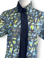 Kenzo Paris Illusion Two Piece Dress in Graphic Painterly Print Cotton Mesh