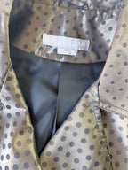 Vintage Y2K Liz Jordan Polka Dot Satin Trench Jacket Belted Black XL