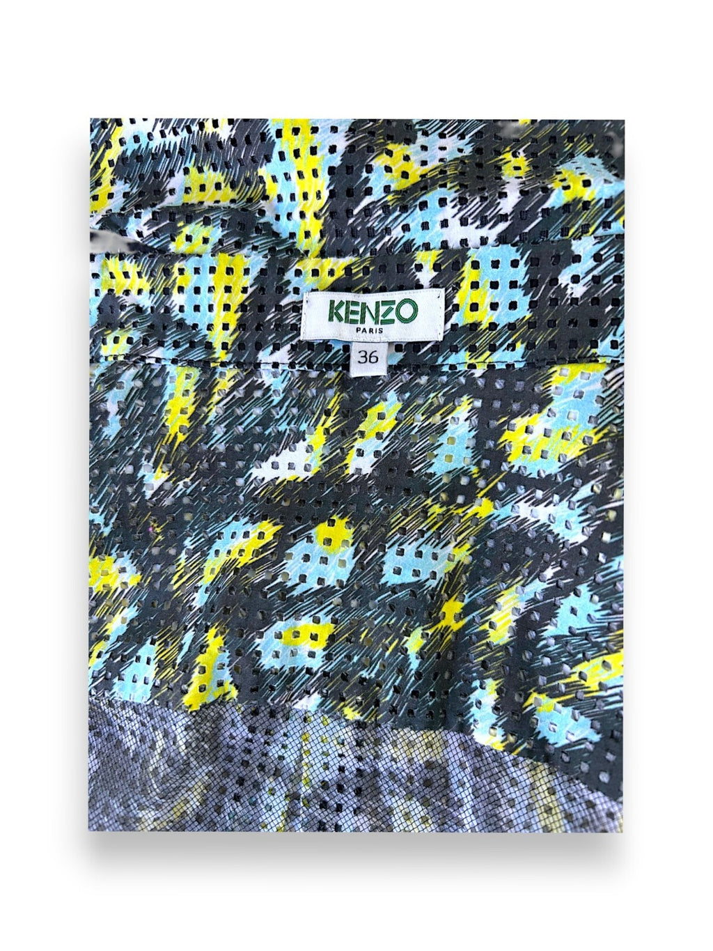 Kenzo Paris Illusion Two Piece Dress in Graphic Painterly Print Cotton Mesh