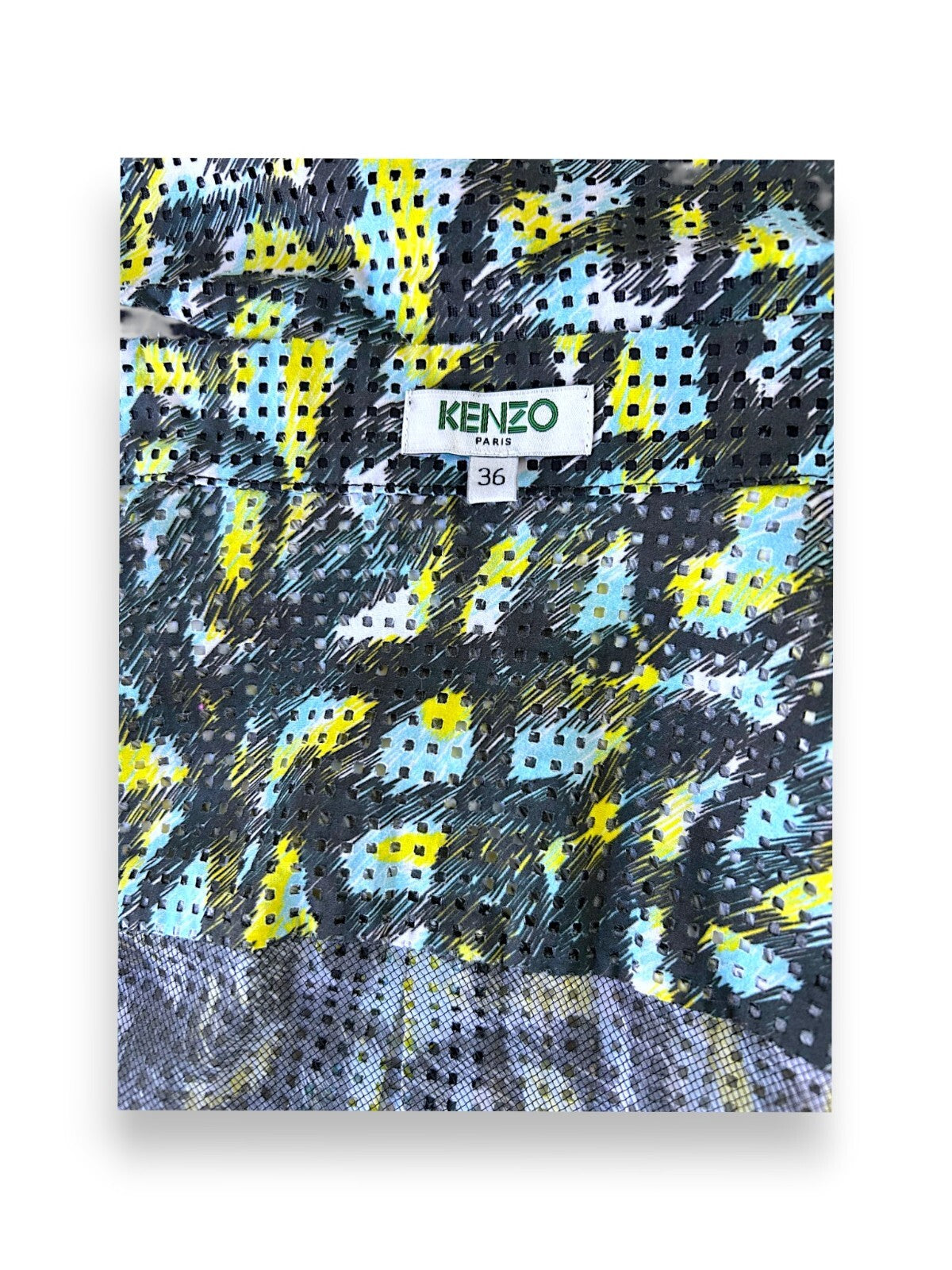 Kenzo Paris Illusion Two Piece Dress in Graphic Painterly Print Cotton Mesh