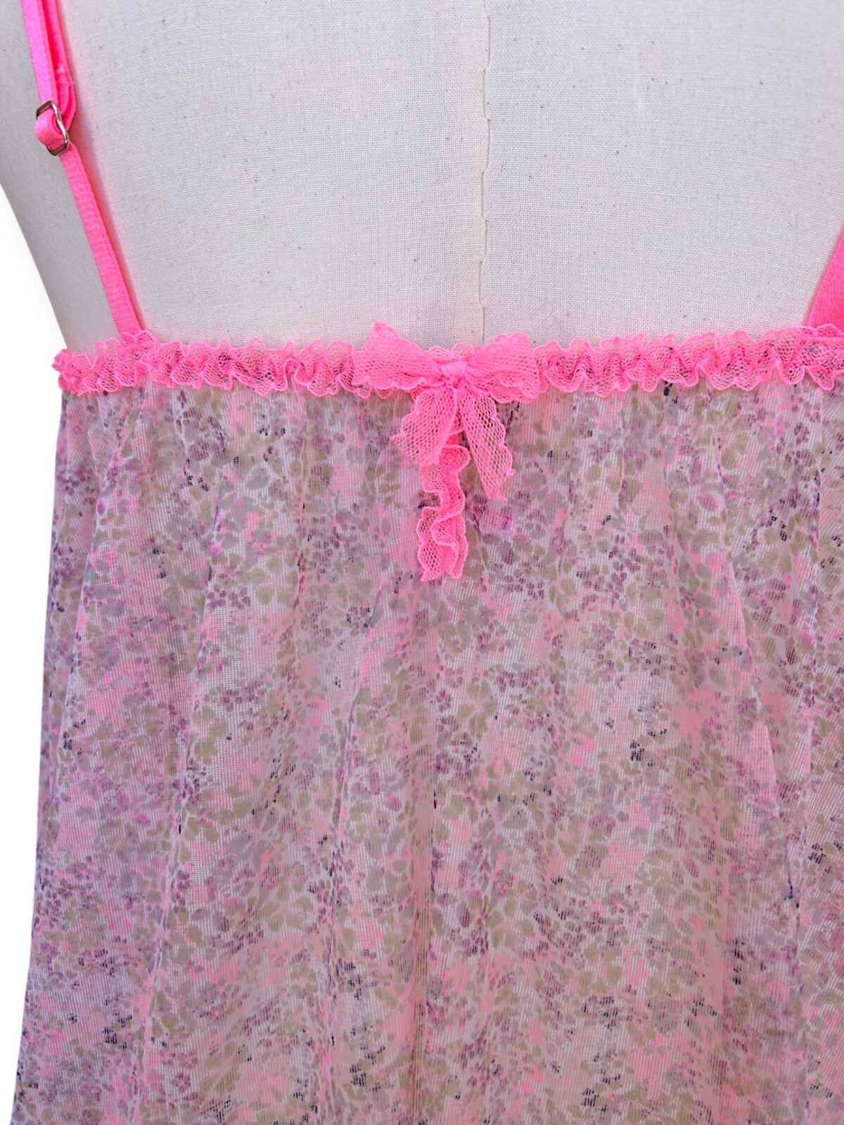 Victoria’s Secret y2k coquette Floral Mesh Babydoll Lingerie Slip Chemise