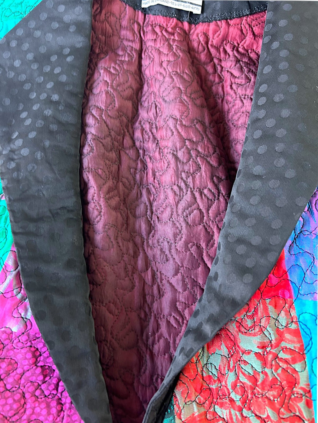 Vintage 1980s Roots of London Quilted Patchwork Blazer - Made in England XS