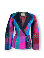 Vintage 1980s Roots of London Quilted Patchwork Blazer - Made in England XS
