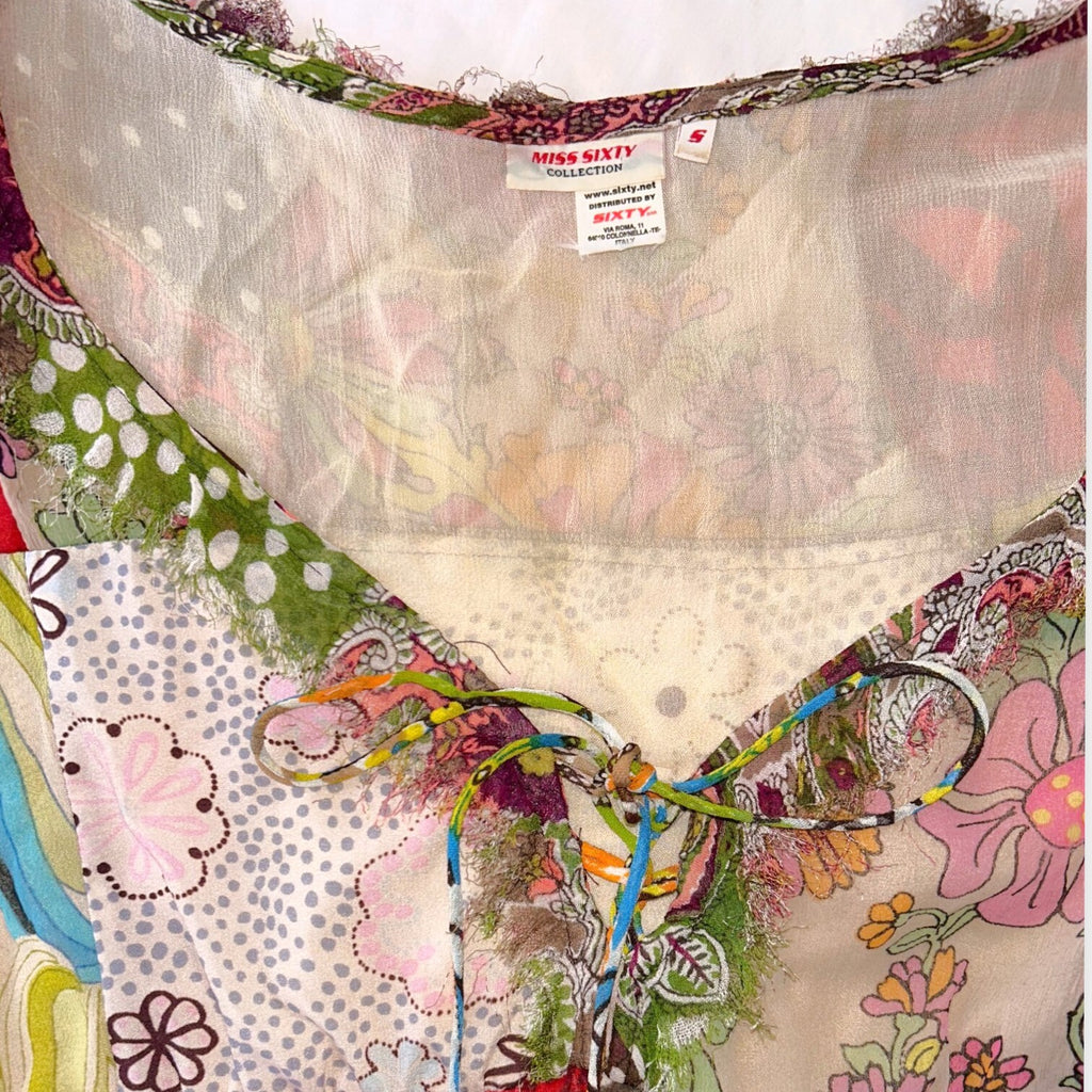Vintage Miss Sixty Italy patchwork print bohemian dress