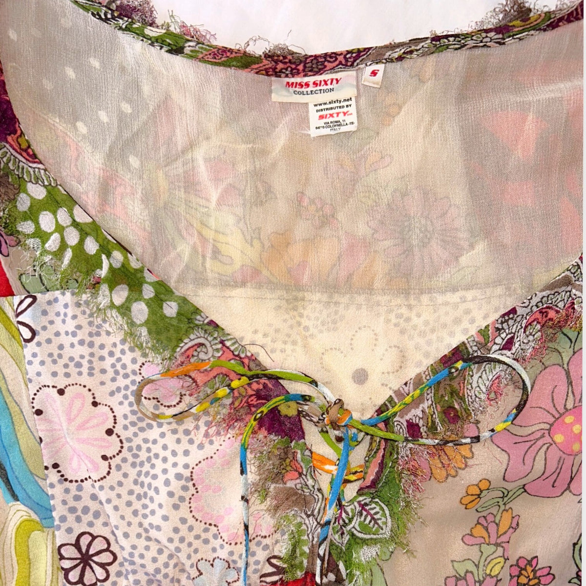 Vintage Miss Sixty Italy patchwork print bohemian dress