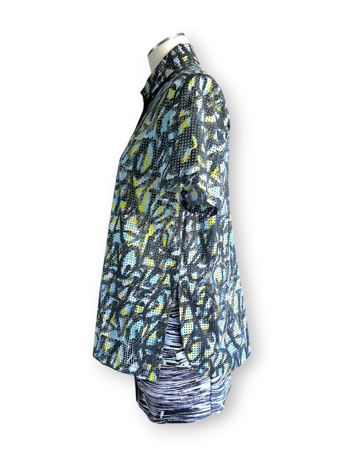 Kenzo Paris Illusion Two Piece Dress in Graphic Painterly Print Cotton Mesh
