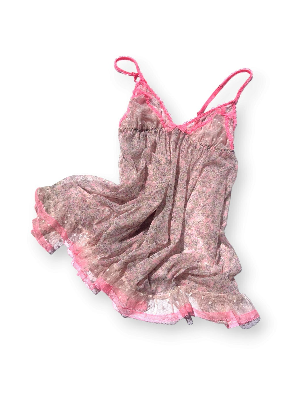 Victoria’s Secret y2k coquette Floral Mesh Babydoll Lingerie Slip Chemise