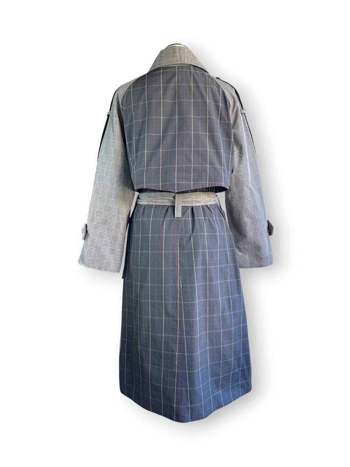 Nicola Finetti Heritage Check Trench Coat Raincoat NWT Designer Sample Size 8