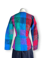 Vintage 1980s Roots of London Quilted Patchwork Blazer - Made in England XS