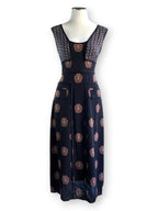 A.L.C. Resort 2016 Silk Crepe de Chine Midi Dress Black Medallion Print AU 10