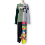 Conner Ives Forever Reconstituted Patchwork Long Sleeve T-Shirt Dress