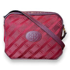 Vintage 1970s Balenciaga Archival Burgundy Monogram Crossbody Bag Leather