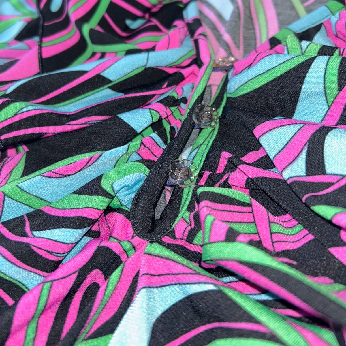 Vintage Review Australia Psychedelic Swirl Ruffle Mini Dress Size 8 Y2K