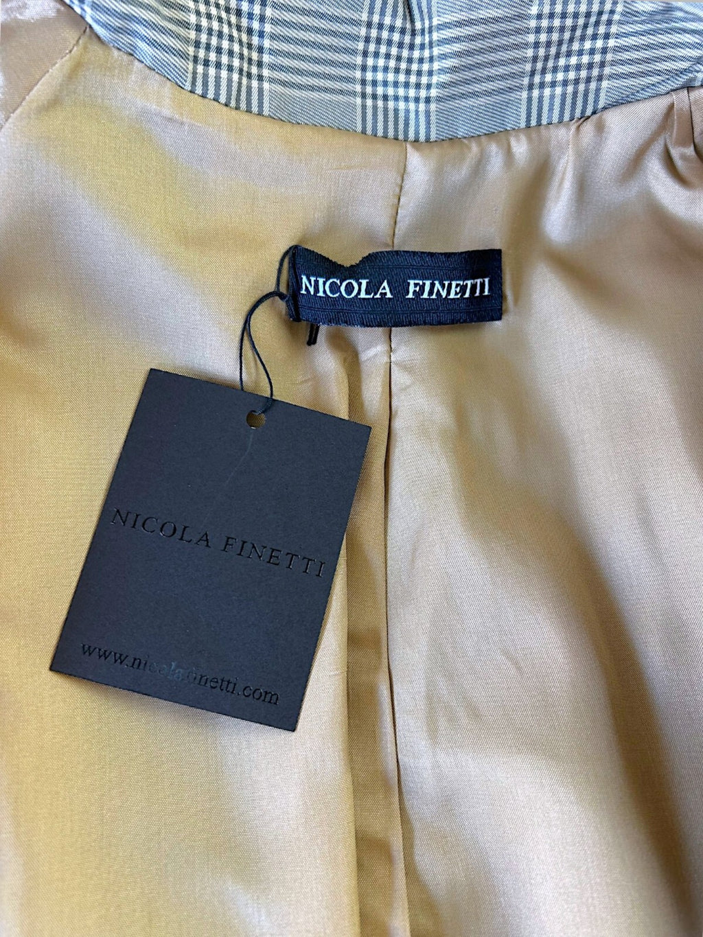 Nicola Finetti Heritage Check Trench Coat Raincoat NWT Designer Sample Size 8