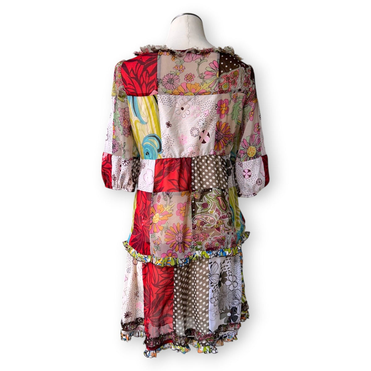 Vintage Miss Sixty Italy patchwork print bohemian dress