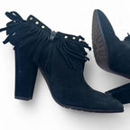L'Autre Chose Studded Fringe Suede Ankle Boots