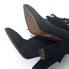 L'Autre Chose Studded Fringe Suede Ankle Boots