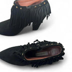L'Autre Chose Studded Fringe Suede Ankle Boots