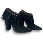 L'Autre Chose Studded Fringe Suede Ankle Boots