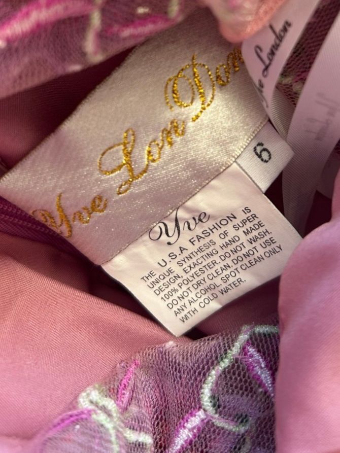 Yve London Y2K Vintage Pink Iridescent Floral Halter Fairy Princess Prom Dress